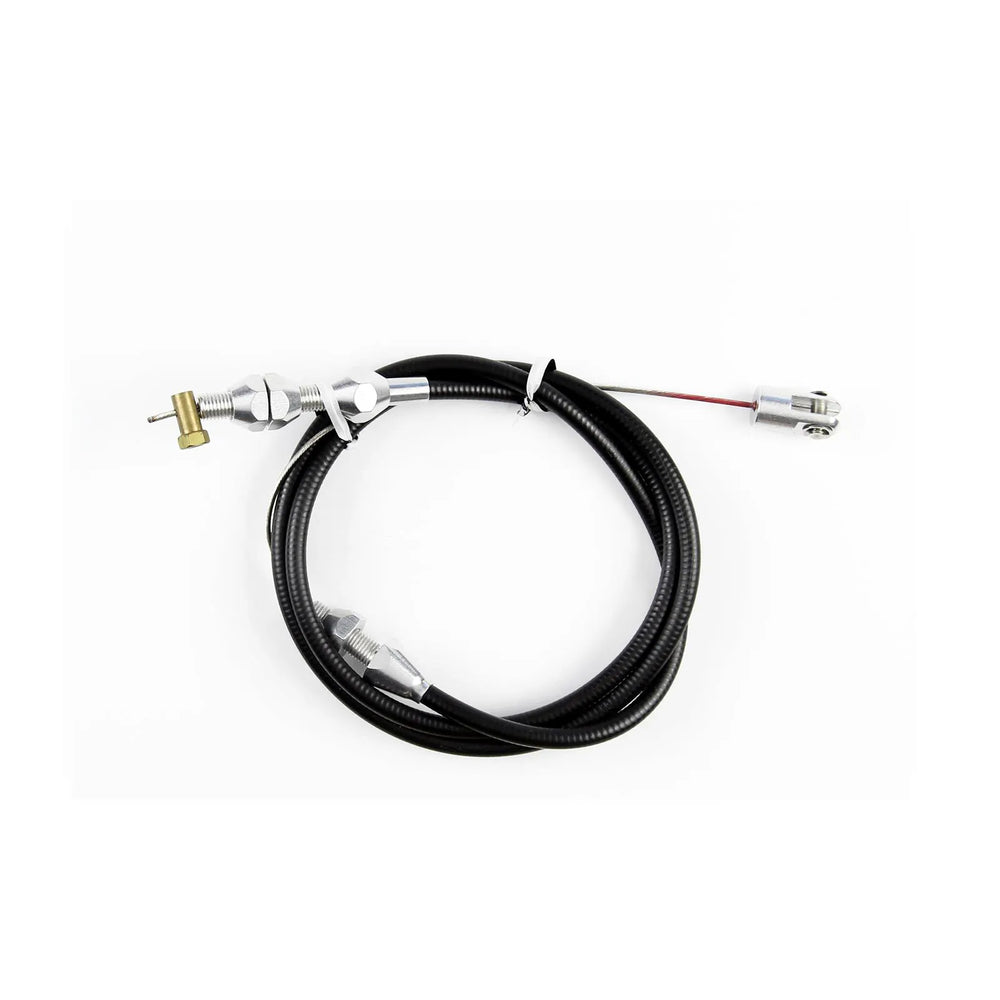 36IN UNIVERSAL BLACK HOUSING TUNEDPORT THROTTLE CABLE W/ POLISHED FITTINGS