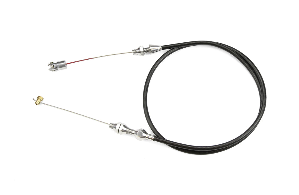 36IN UNIVERSAL BLACK HOUSING FORD MOD 4.6/5.4 V8 THROTTLE CABLE W/ POLISHED FITT