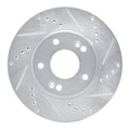 R1 10-13 Kia Forte5 Front Right Drilled & Slotted Silver Brake Rotor