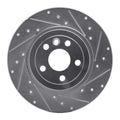 R1 16-19 Land Rover Range Rover Evoque Rear Right Drilled & Slotted Silver Brake Rotor