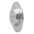 R1 16-19 Land Rover Range Rover Evoque Rear Right Drilled & Slotted Silver Brake Rotor