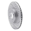 R1 06-15 Honda Civic Si Front Right Drilled & Slotted Silver Brake Rotor