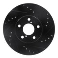 R1 90-16 Saab 9-2X Front Right Drilled & Slotted Black Brake Rotor