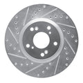 R1 06-15 Honda Civic Si Front Left Drilled & Slotted Silver Brake Rotor