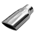 Exhaust Tail Pipe Tip Set 2.5 in To Oval 6 in x 3 in Slant Cut Clamp On Hardware Not Incl Polished 304 Stainless Steel Pair Pypes Exhaust