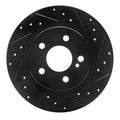 R1 08-15 Mercedes-Benz C300 Sedan Rear Right Drilled & Slotted Black Brake Rotor