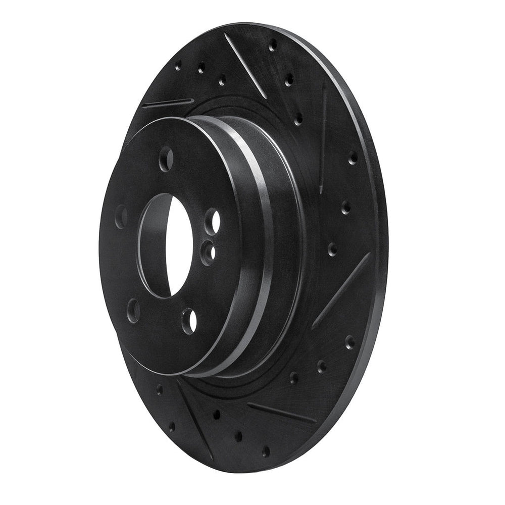 R1 08-15 Mercedes-Benz C300 Sedan Rear Right Drilled & Slotted Black Brake Rotor