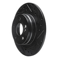 R1 08-15 Mercedes-Benz C300 Sedan Rear Right Drilled & Slotted Black Brake Rotor