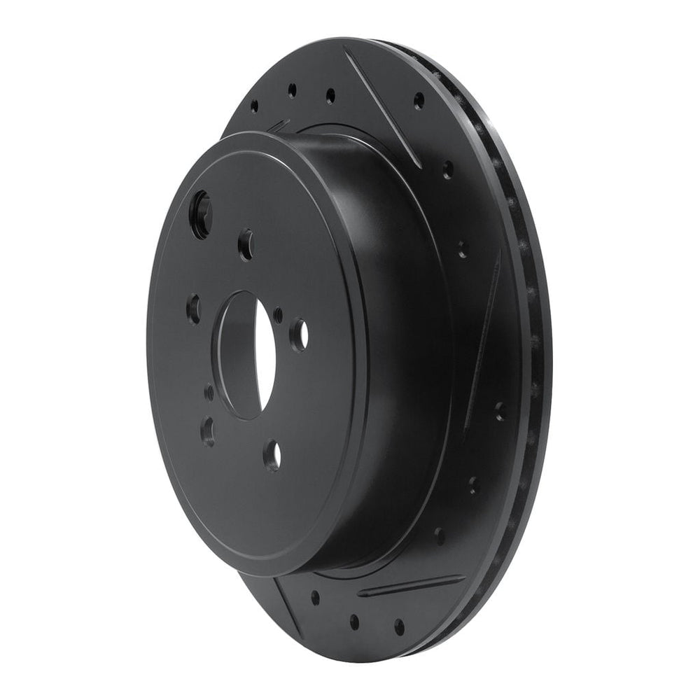 R1 10-25 Scion FR-S Rear Right Drilled & Slotted Black Brake Rotor