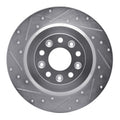 R1 Concepts Brake Rotor Drilled and Slotted Silver Fits Ford Edge