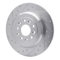 R1 Concepts Brake Rotor Drilled and Slotted Silver Fits Ford Edge
