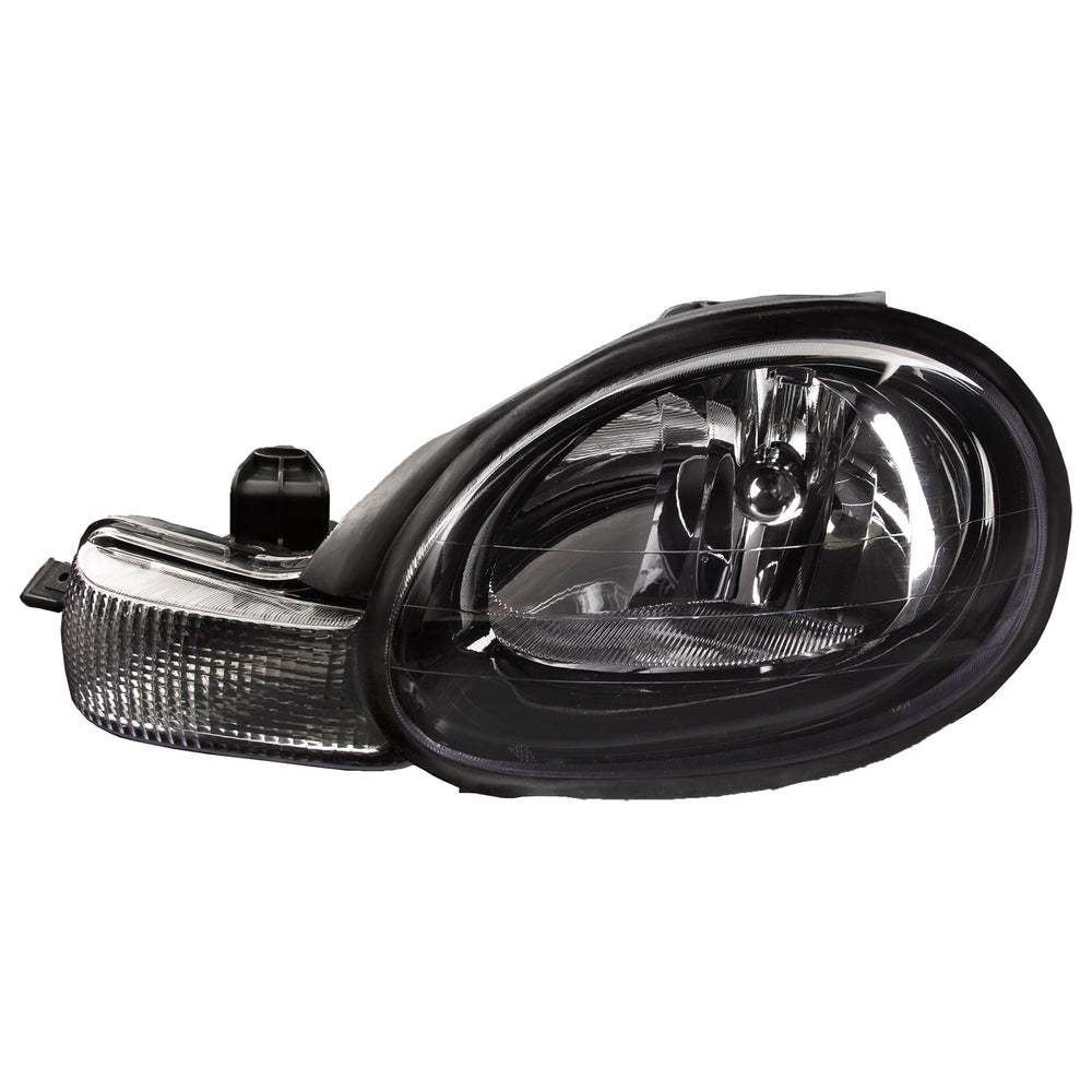 LH HEADLAMP ASSY COMPOSITE; W/BLACK BEZEL; NEON 0101