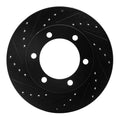 R1 95-04 Toyota Tacoma Front Left Drilled & Slotted Black Brake Rotor