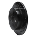 R1 2003-2024 Infiniti FX37 Rear Right Drilled & Slotted Black Brake Rotor