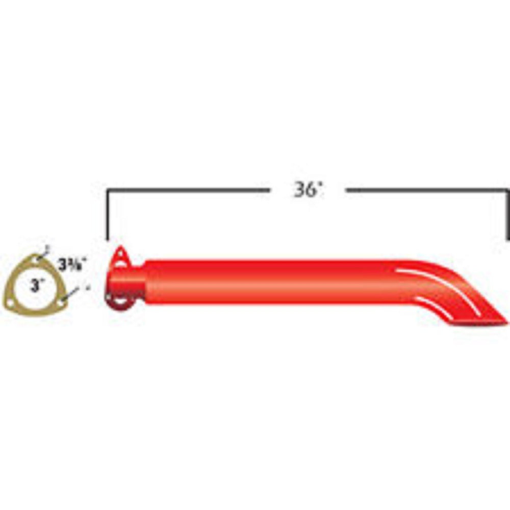 MUFFLER CHERRY BOMB HEADER TURN DOWN 4IN CASE 3BLT FLG. 4IN NECK 36IN OA