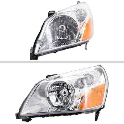 HEADLIGHTS CHROME HOUSING CLEAR LENS
