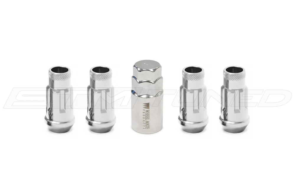 Wheel Mate 14x1.50 Monster Lug Satin Silver Locking Lug Nut  - Set of 4