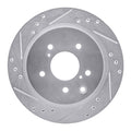 R1 89-96 Nissan 300ZX Turbo Rear Left Drilled & Slotted Silver Brake Rotor