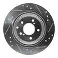 R1 89-96 Nissan 300ZX Turbo Rear Left Drilled & Slotted Silver Brake Rotor