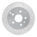 R1 10-17 Chevrolet Equinox Rear Right Drilled & Slotted Silver Brake Rotor