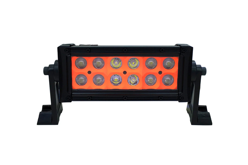 ~(5 lbs. 17X5X5)~ 8 Inch LED Light Bar Dual Row 36 Watt Combo Orange Reflector Ultra Color Series Quake LED