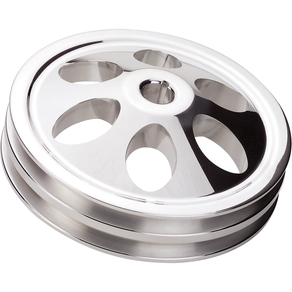 Power Steering Pulley 2 Groove Keyway 66-76 GM