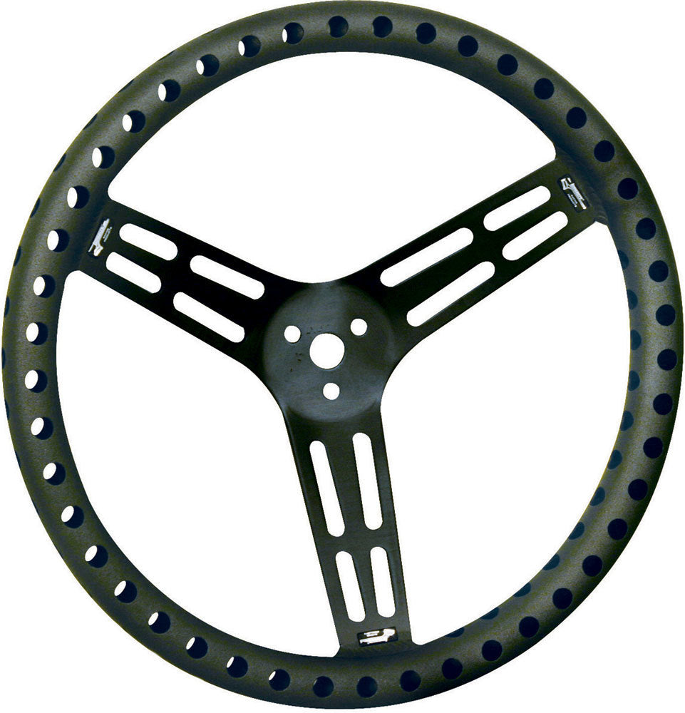 15 UNCOATED BLACK ALUMINUM DRILLED DISHED