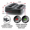 Rugged Radios 6-Pack Bank Charger for Handheld Radios RDH-X