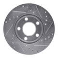 DFC 94-04 Ford Mustang Front Left Drilled & Slotted Silver Brake Rotor