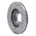 DFC 94-04 Ford Mustang Front Right Drilled & Slotted Silver Brake Rotor