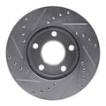 DFC 94-04 Ford Mustang Front Right Drilled & Slotted Silver Brake Rotor