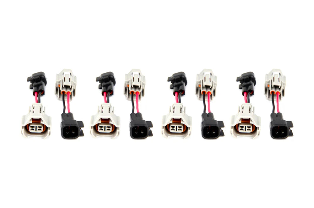 Fuel Injector Clinic Set of 8 Denso (female) to US Car/EV6 (male) injector plug adaptors
