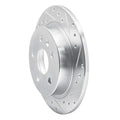 R1 11-16 Buick Regal Rear Right Drilled & Slotted Silver Brake Rotor