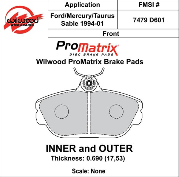 Wilwood Pad Set Promatrix D601
