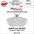 Wilwood Pad Set Promatrix D601