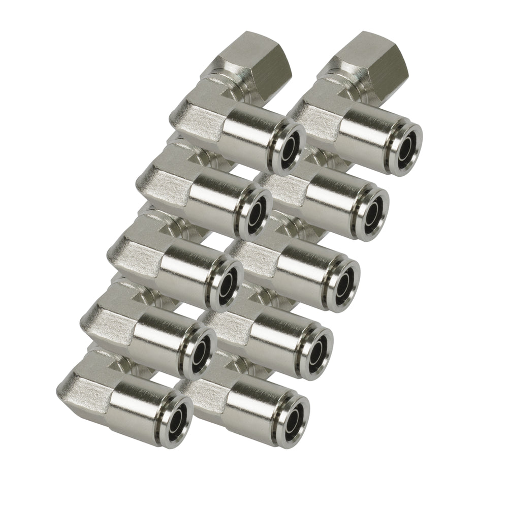 1/4 NPT(F) TO 3/8 AIRLINE 90 DEGREE SWIVEL ELBOW FITTING (10 PCS) DOT APPROVED