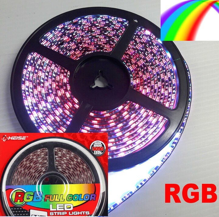 5M MULTI COLOR RGB STRIP LIGHT 16 COLORS - BLACK BASE BULK
