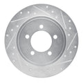 R1 Concepts Brake Rotor Drilled and Slotted Silver