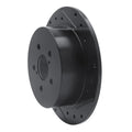 R1 05-09 Subaru Legacy Rear Right Drilled & Slotted Black Brake Rotor