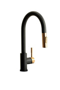 STREAMLINE PULLDOWN RV KITCHEN FAUCET MATTE BLACK/ROSE GOLD