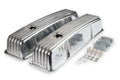 Cast Aluminum Finned Valve Covers Polished Fits 1958-1986 Chevrolet 283-400 Mr Gasket
