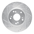 R1 Concepts Brake Rotor Drilled and Slotted Silver Fits Acura ILX