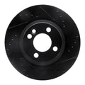 R1 02-08 Mini Cooper (Excl Clubman) Front Right Drilled & Slotted Black Brake Rotor