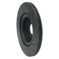 R1 09-14 Mini Cooper Clubman Front Drilled & Slotted Black Brake Rotor
