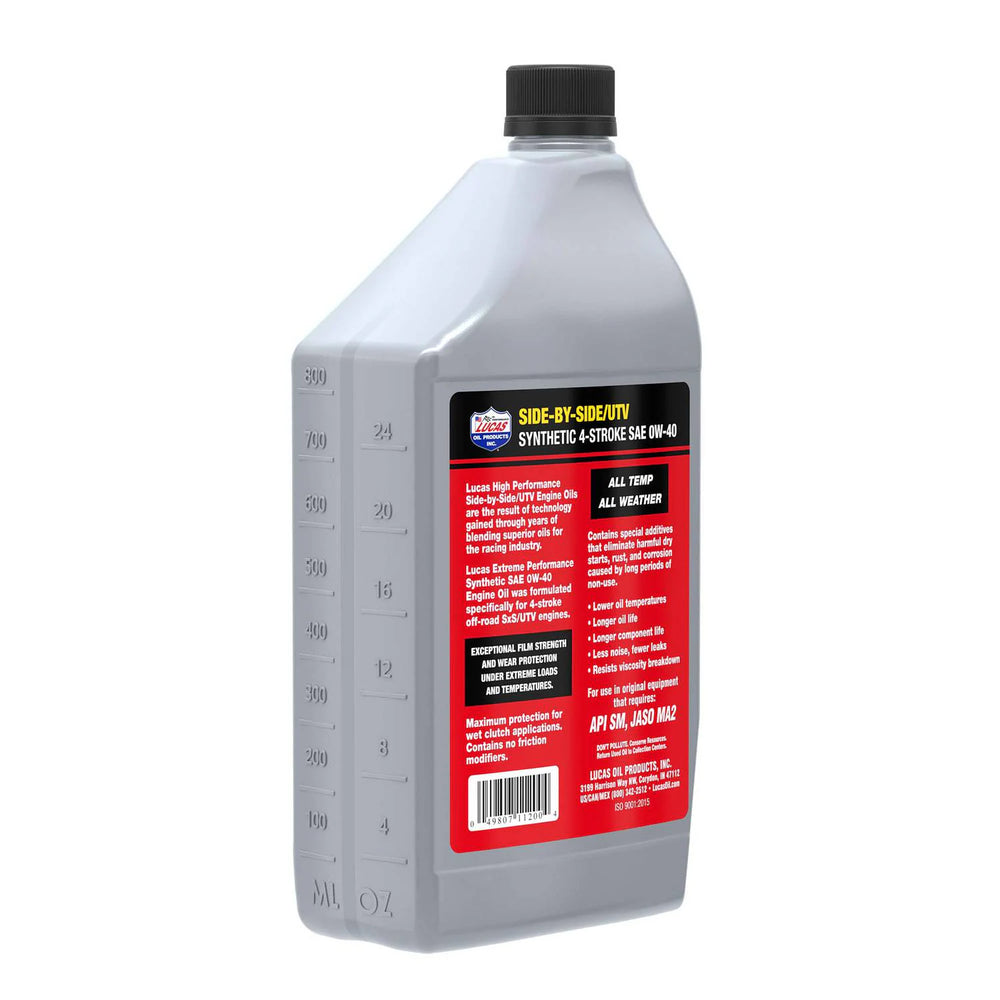 SYNTHETIC 0W40 4STROKE SXS ENGINE OIL 1 QT CASE OF 6