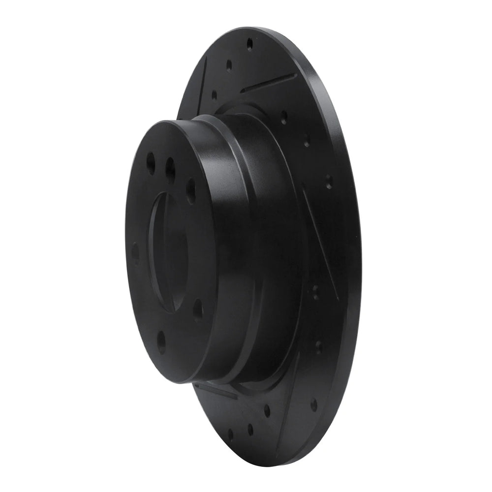 R1 91-99 BMW 325IS Rear Left Drilled & Slotted Black Brake Rotor