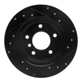 R1 91-99 BMW 325IS Rear Left Drilled & Slotted Black Brake Rotor