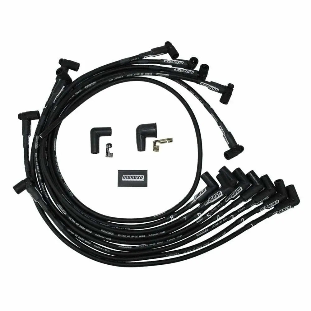 Moroso Chevrolet Small Block (Raised Cam) Ignition Wire Set - Ultra 40 - Unsleeved - Black