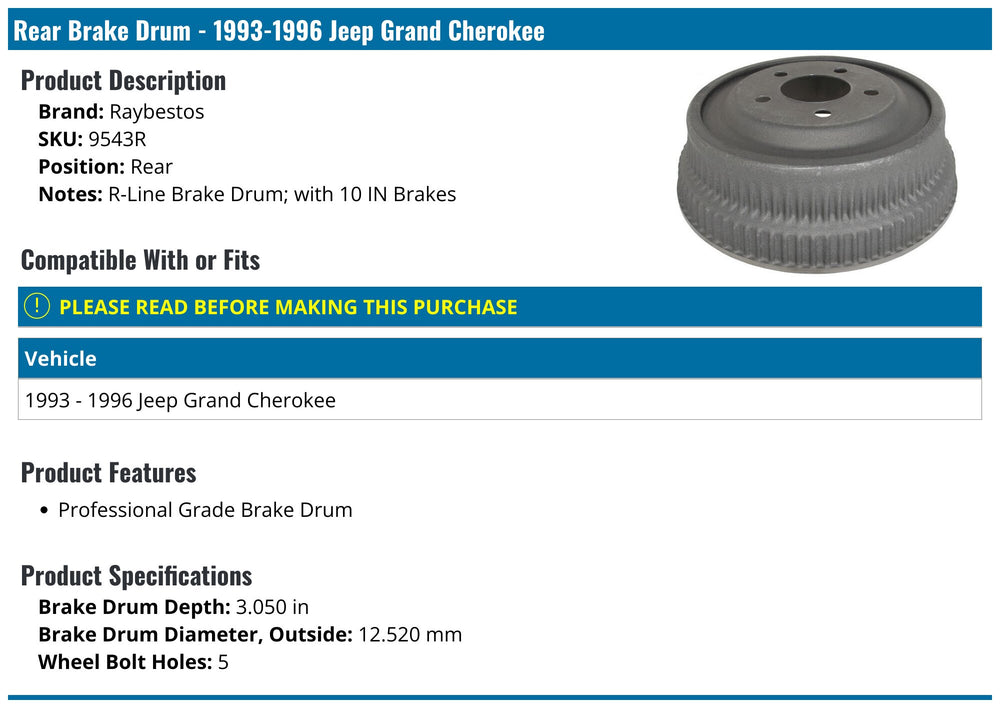Rear Pads Shoes Rotors Drums: Brake Drum