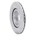 DFC 12-19 Fiat 500E Front Left Drilled & Slotted Silver Brake Rotor